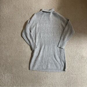 Garage Gray Ribbed Knit Sweater Dress NWOT M
